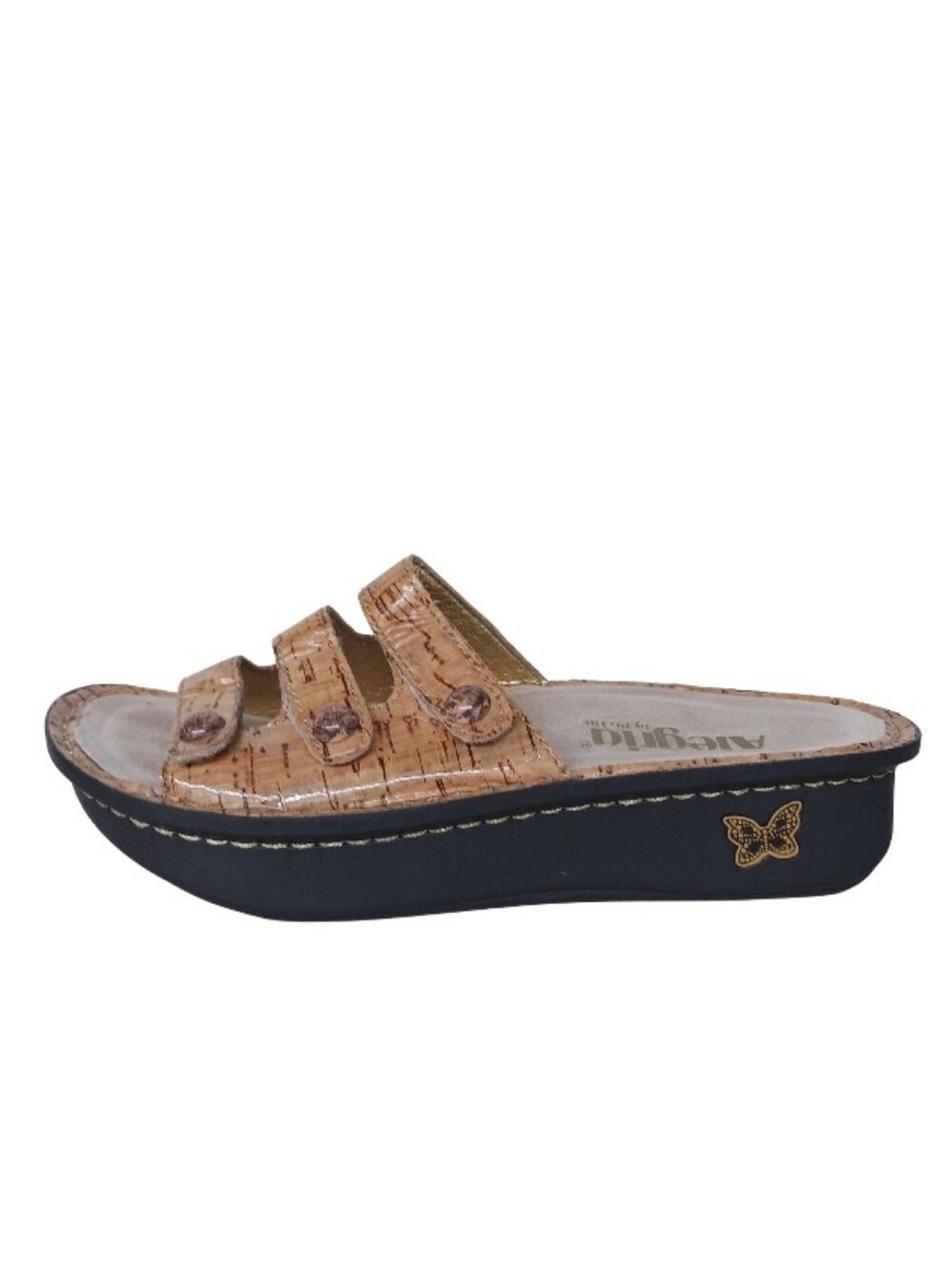 Alegria Sandals Women's 37 Tan Cork Adjustable Strap Platform Comfort Shoes
